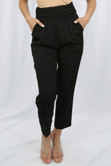 Ruched High Waist Tailored Trouser