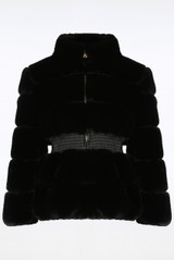 Faux Fur Elastic Waist Band Jacket