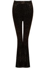 Foil Animal Print Flared Trouser