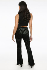 Foil Animal Print Flared Trouser