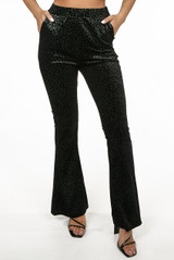 Foil Animal Print Flared Trouser