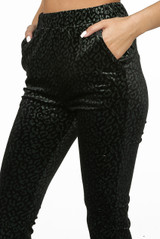 Foil Animal Print Flared Trouser