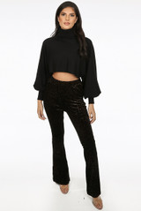 Foil Animal Print Flared Trouser