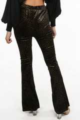 Foil Animal Print Flared Trouser