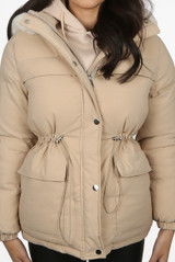Fitted Hooded Puffer Jacket 