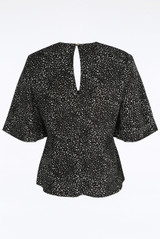 Monochrome Print Tie Front Blouse