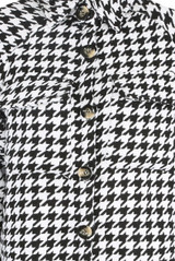 Oversized Dog Tooth Print Shacket