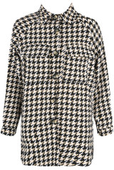 Oversized Dog Tooth Print Shacket