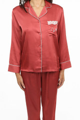 Lace Trim Silk Pyjama Set
