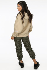 Ruched Side PU Joggers