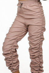 Ruched Side PU Joggers