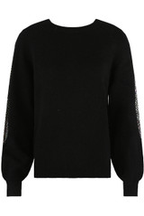 Embellished Fishnet Sleeve Jumper