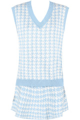 Dog Tooth Knitted Vest & Mini Skirt Set