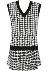 Dog Tooth Knitted Vest & Mini Skirt Set