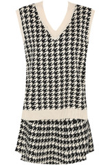 Dog Tooth Knitted Vest & Mini Skirt Set