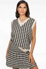 Dog Tooth Knitted Vest & Mini Skirt Set
