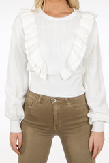 Ruffle Front Knitted Jumper