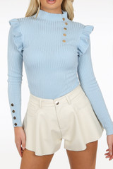 Frill Hem Ribbed Jumper