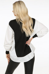 Shirt With V Neck Tabard Knit