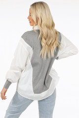 Shirt With V Neck Tabard Knit