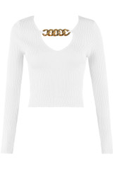 Ribbed Knit Jumper With Chain