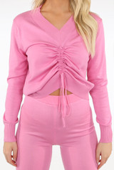Ruched Front Knitted Loungewear Set