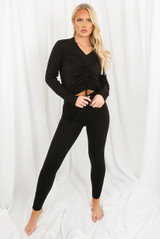 Ruched Front Knitted Loungewear Set