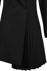 Pleated Hem Tailored Blazer Dress