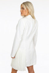 Pleated Hem Tailored Blazer Dress