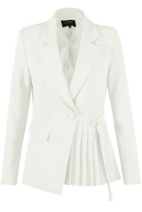 Pleated Hem Tailored Blazer