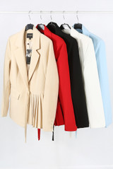 Pleated Hem Tailored Blazer