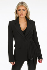 Pleated Hem Tailored Blazer