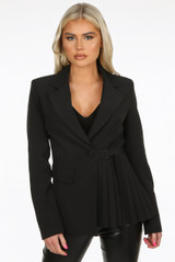 Pleated Hem Tailored Blazer