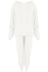 Knitted Ruched Hooded Loungewear Set