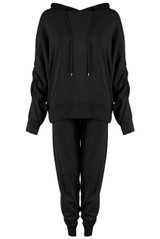 Knitted Ruched Hooded Loungewear Set
