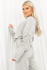 Knitted Ruched Hooded Loungewear Set
