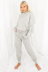 Knitted Ruched Hooded Loungewear Set