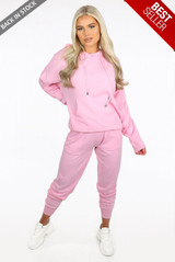 Knitted Ruched Hooded Loungewear Set