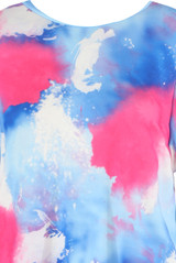 Tie Dye Print Round Neck Tops