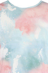 Tie Dye Print Round Neck Tops