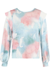 Tie Dye Print Round Neck Tops