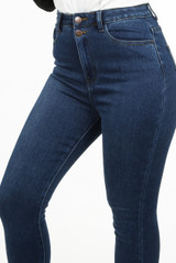 Double Button High Waisted Skinny Jeans