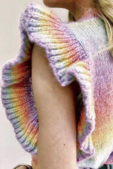 Ombre Stripe Frill Knit Top 