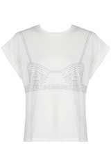 Diamante Bow Cap Sleeve T Shirt