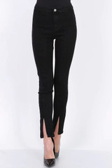 High Waisted Ankle Slit Jeans