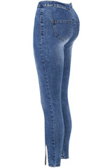 High Waisted Ankle Slit Jeans