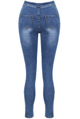 High Waisted Ankle Slit Jeans