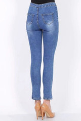 High Waisted Ankle Slit Jeans