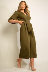 Tie Up Wide Leg Jumpsuit