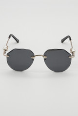 Bevel Edge Rimless Aviator Sunglasses
